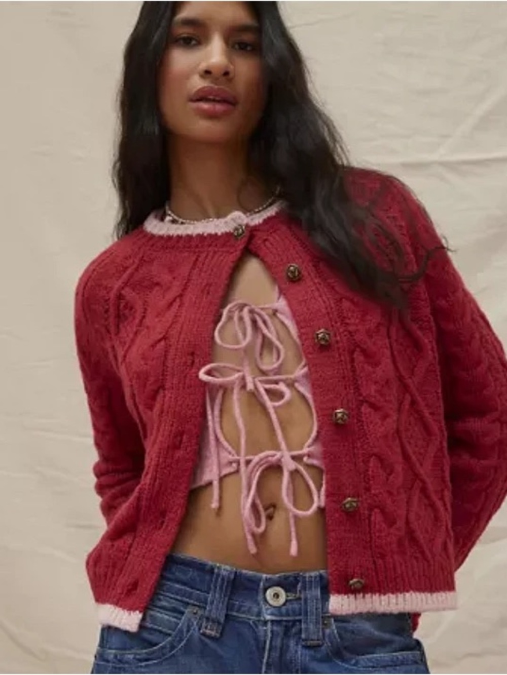 (NWT) Urban Outfitters Kimchi Blue, Lennon Cable Knit Cardigan